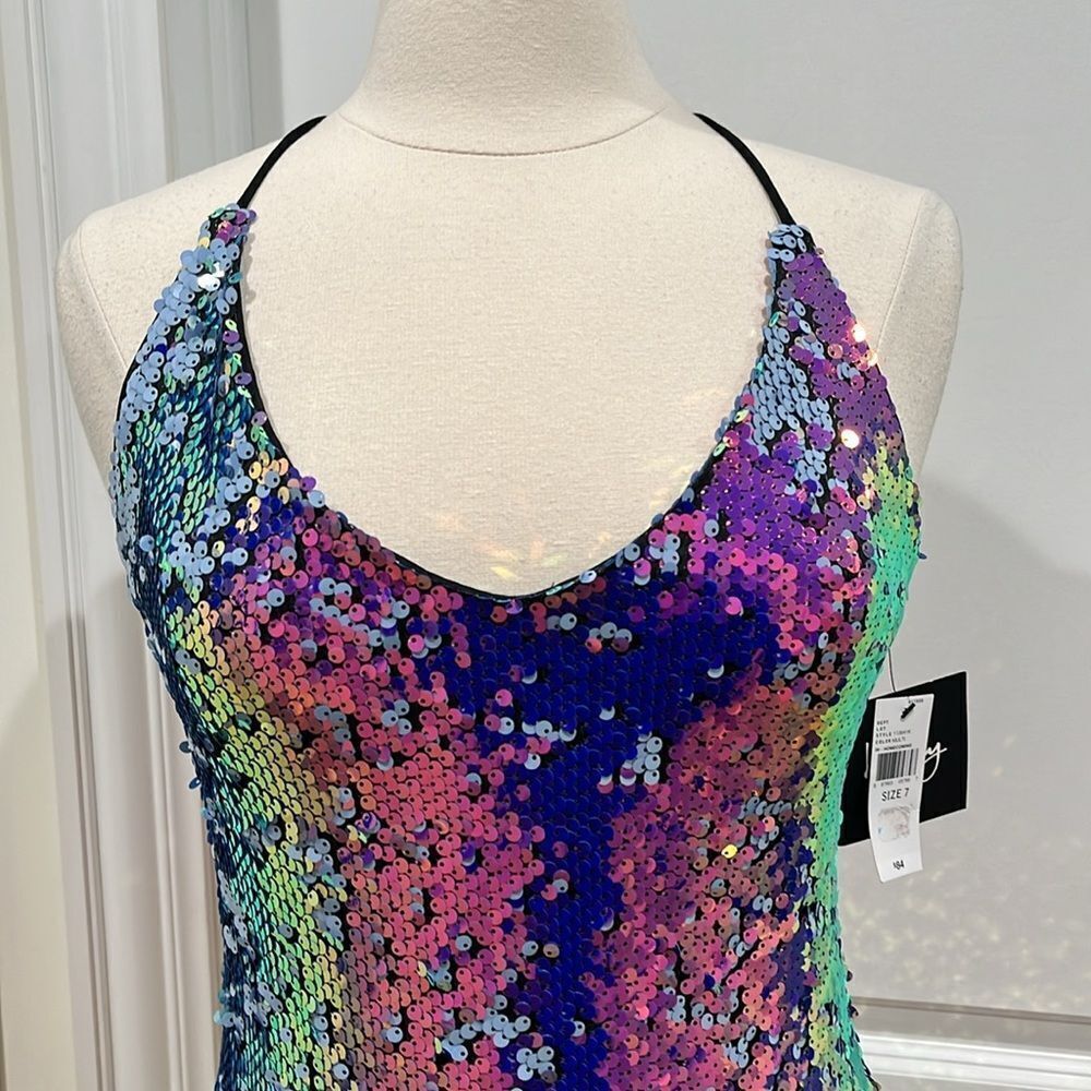 New! Sequins Mini Dress Mermaid Homecoming  Size 7 from By & By‎ NWT - Picture 3 of 14